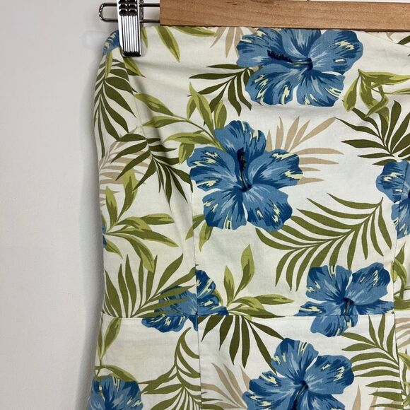 Y2K Peep Studio Juniors Size 3 White Blue Floral Strapless Summer Dress USA VTG - Picture 13 of 14